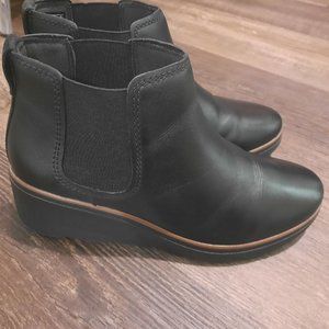 Boots, Leather,Clarks mid ankle Chelsea. Worn them twice only